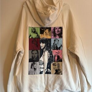 Taylor Swift Eras Tour Cream Multicolor Graphic Hoodie